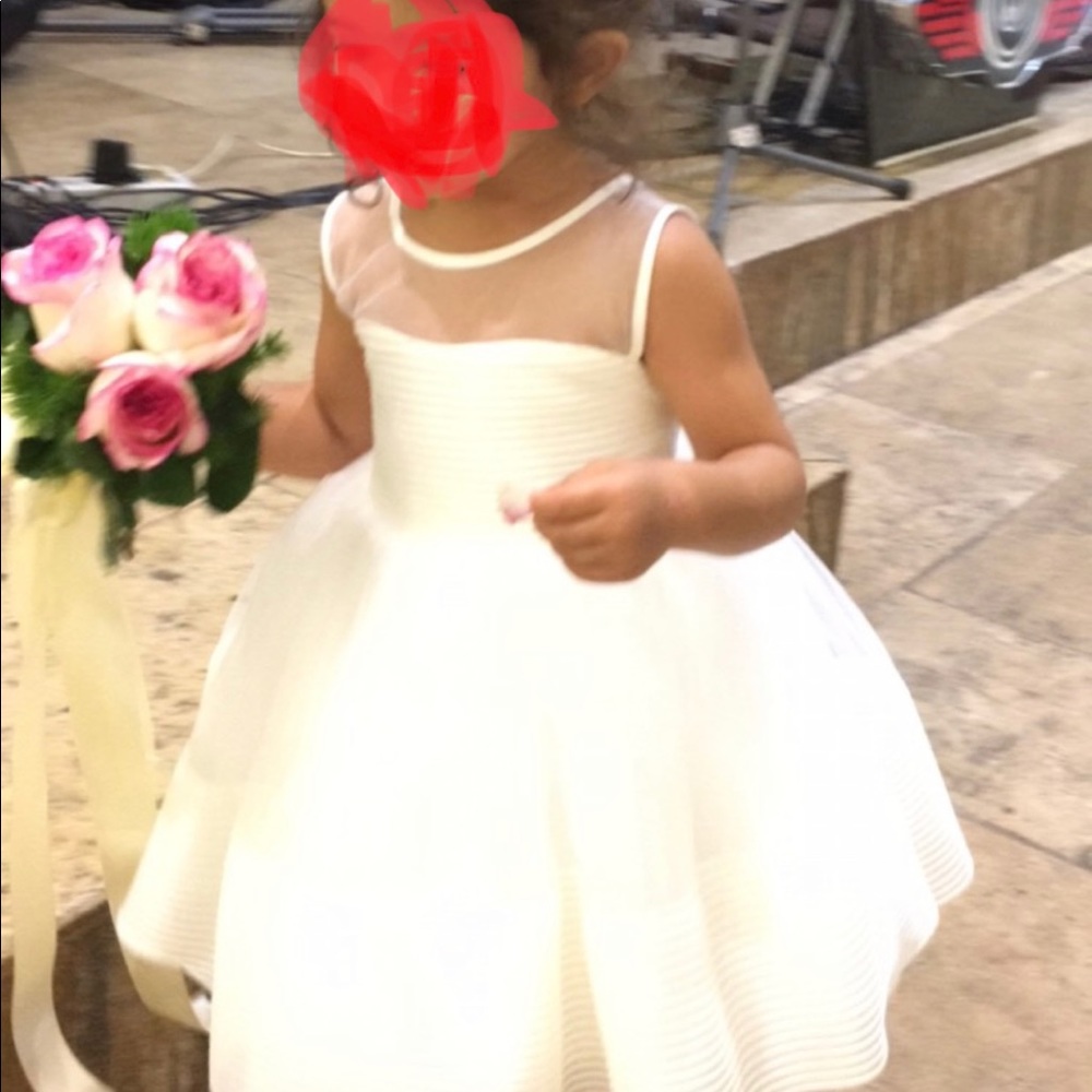 White flower girl dress for 2 years old